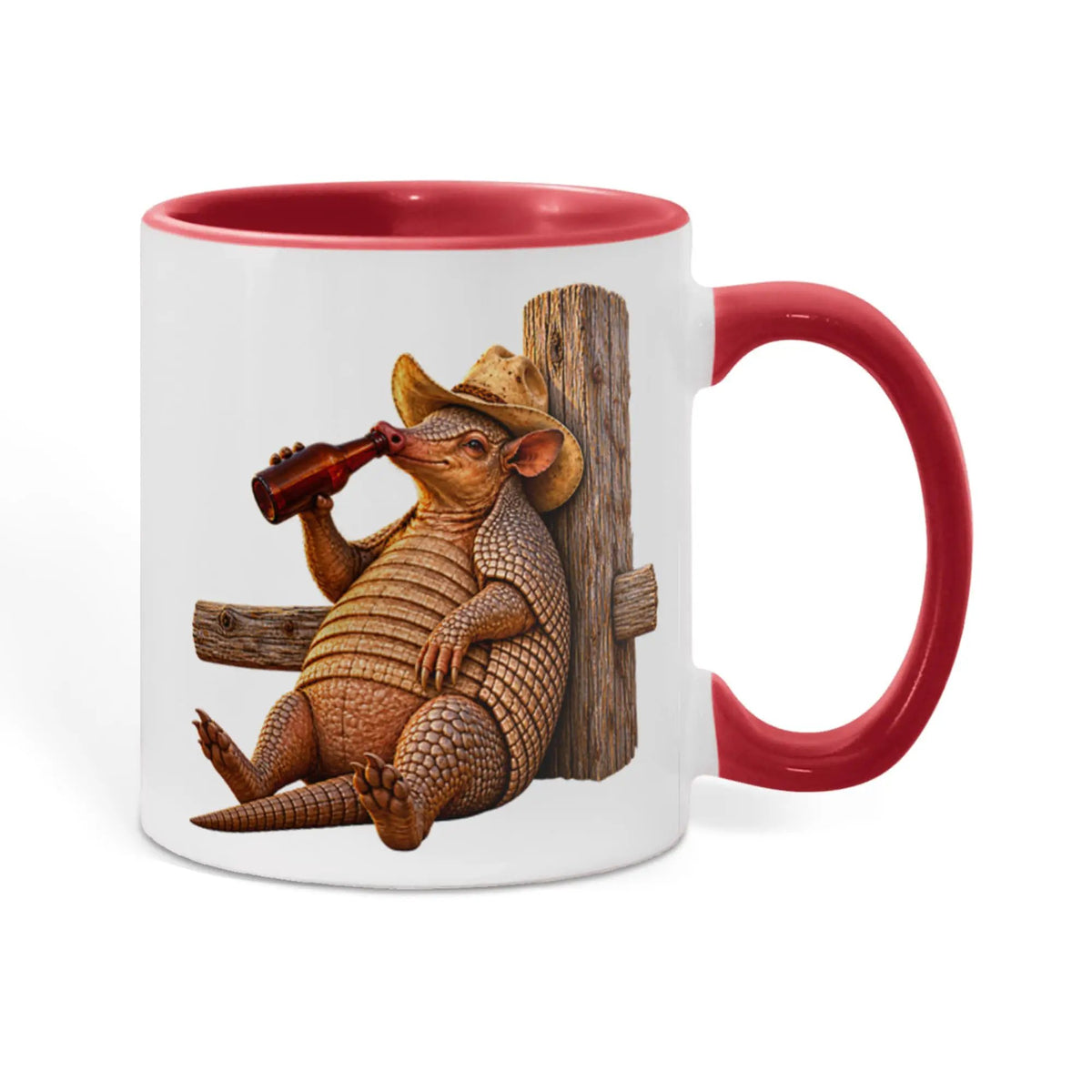 Cowboy Armadillo Accent Mug, Funny Texas Coffee Mug, Western Beer Lover Gift, Armadillo Gift for Him, Rustic Country Mug