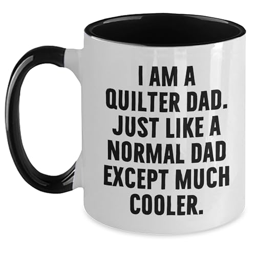 Quilter Dad Two Tone Coffee Mug Funny Gift Graduation Unique Gifts from Men to Quilter Recipients - Mallard Moon Gift Shop