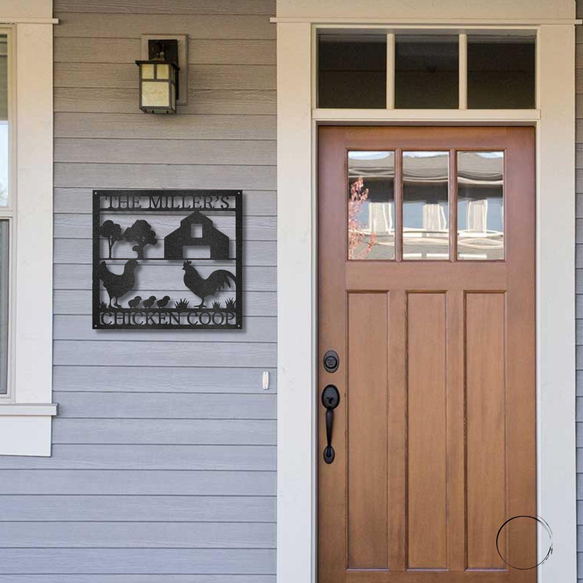 Chicken Coop Custom Monogram Metal Art Wall Sign - Mallard Moon Gift Shop