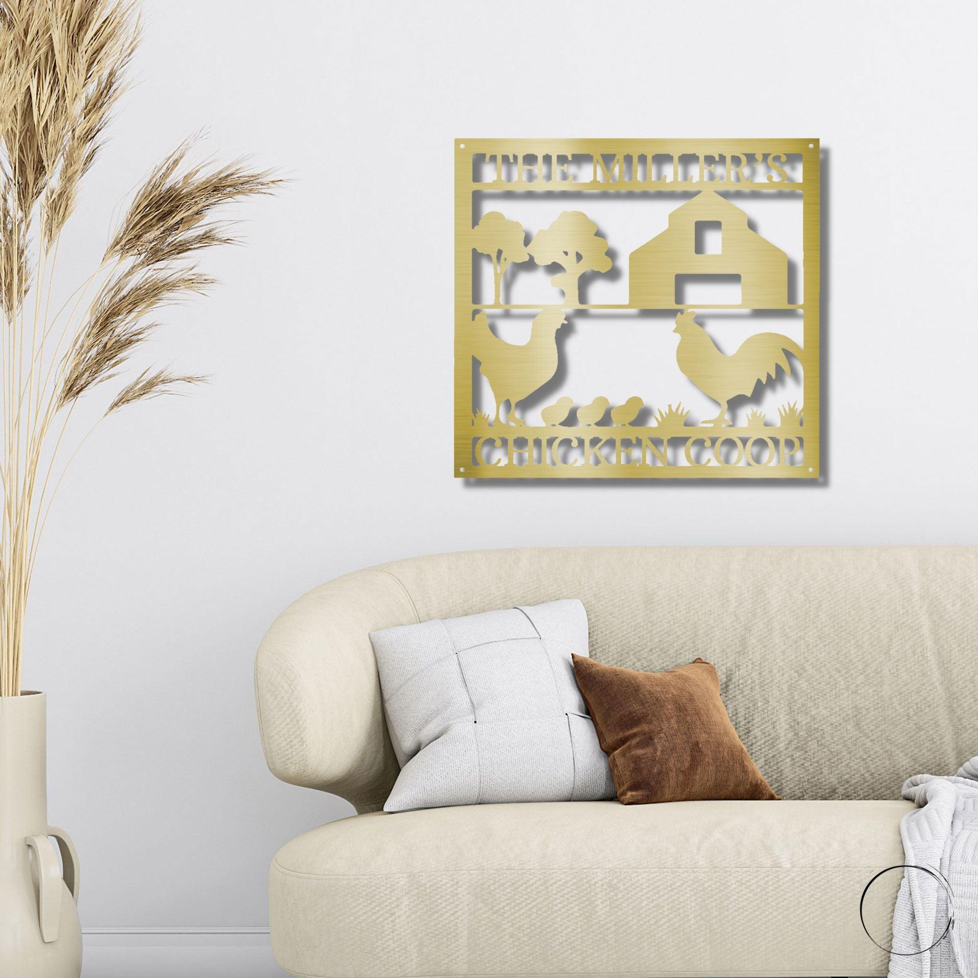 Chicken Coop Custom Monogram Metal Art Wall Sign - Mallard Moon Gift Shop