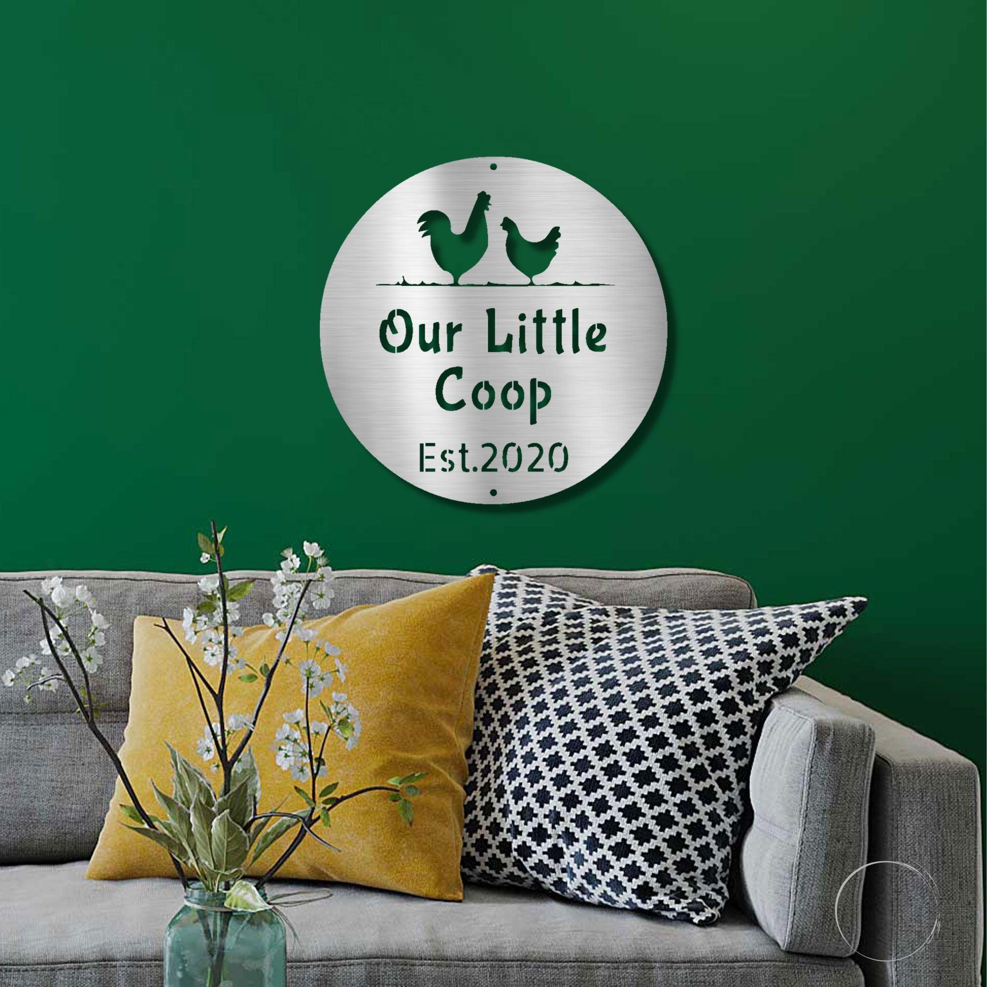 Chicken Coop Personalized Indoor Outdoor Steel Wall Sign Art - Mallard Moon Gift Shop