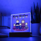 Christmas Family Portrait Personalized Square Acrylic Plaque