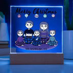 Christmas Family Portrait Personalized Square Acrylic Plaque