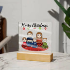 Christmas Family Portrait Personalized Square Acrylic Plaque