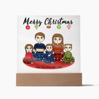 Christmas Family Portrait Personalized Square Acrylic Plaque