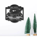 Christmas Truck Personalized Metal Wall Sign Art: Elegantly Crafted in the USA