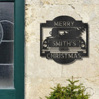 Christmas Truck Personalized Metal Wall Sign Art: Elegantly Crafted in the USA