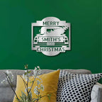 Christmas Truck Personalized Metal Wall Sign Art: Elegantly Crafted in the USA