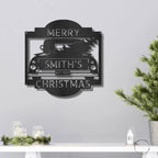 Christmas Truck Personalized Metal Wall Sign Art: Elegantly Crafted in the USA