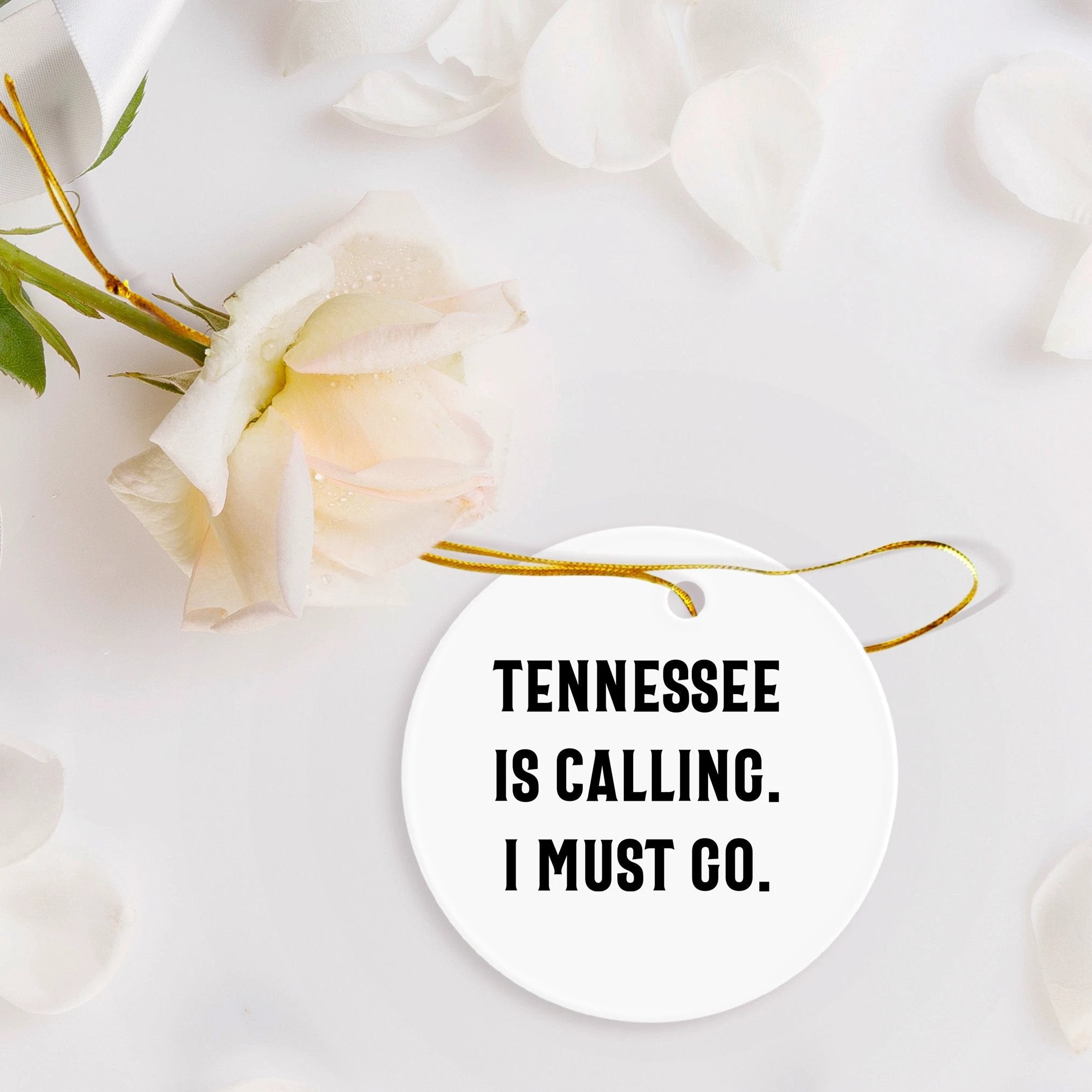 Tennessee Circle Ornament Funny Quote Gifts - Tennessee Is Calling