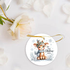 My First Christmas 2025 Giraffe Ornament – Baby’s First Christmas Keepsake, Cute Newborn Gift, Durable MDF Ornament with Gold Cord
