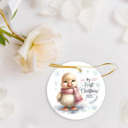 My First Christmas 2025 Duckling Ornament – Baby’s First Christmas Keepsake, Cute Newborn Gift, Durable MDF Ornament with Gold Cord