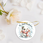 My First Christmas 2025 Bunny Ornament – Baby’s First Christmas Keepsake, Cute Newborn Gift, Durable MDF Ornament with Gold Cord