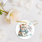 My First Christmas 2025 Kitten Ornament – Baby’s First Christmas Keepsake, Cute Newborn Gift, Durable MDF Ornament with Gold Cord