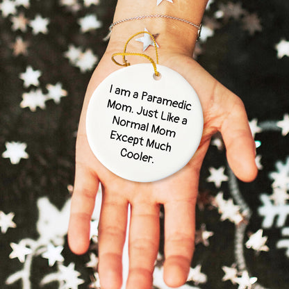 Funny Paramedic Mom Unique Christmas Decorations Circle Ornament - Mallard Moon