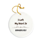 I Left My Heart in Arkansas Ornament – Circle MDF State Keepsake Gift