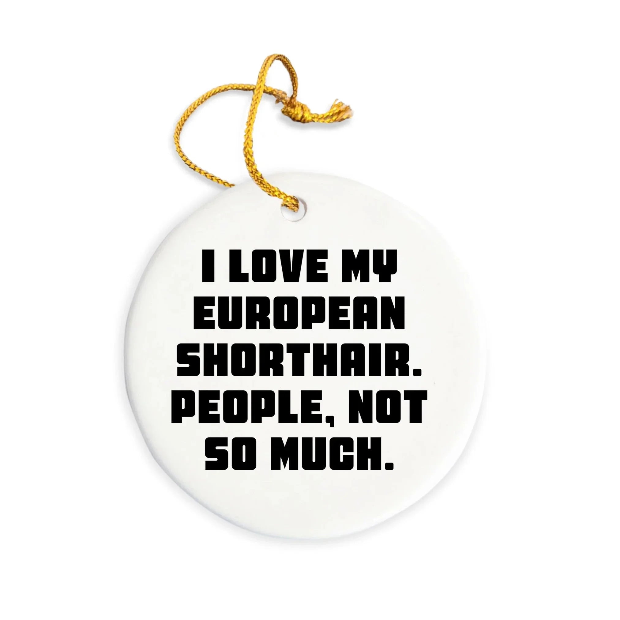 I Love My European Shorthair Cat Gifts from Friends for Christmas Unique Circle Ornaments