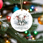 My First Christmas 2025 Elephant Ornament – Baby’s First Christmas Keepsake, Cute Newborn Gift, Durable MDF Ornament with Gold Cord