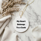 My Heart Belongs To A Cook Circle Ornament Gifts from Family for Christmas
