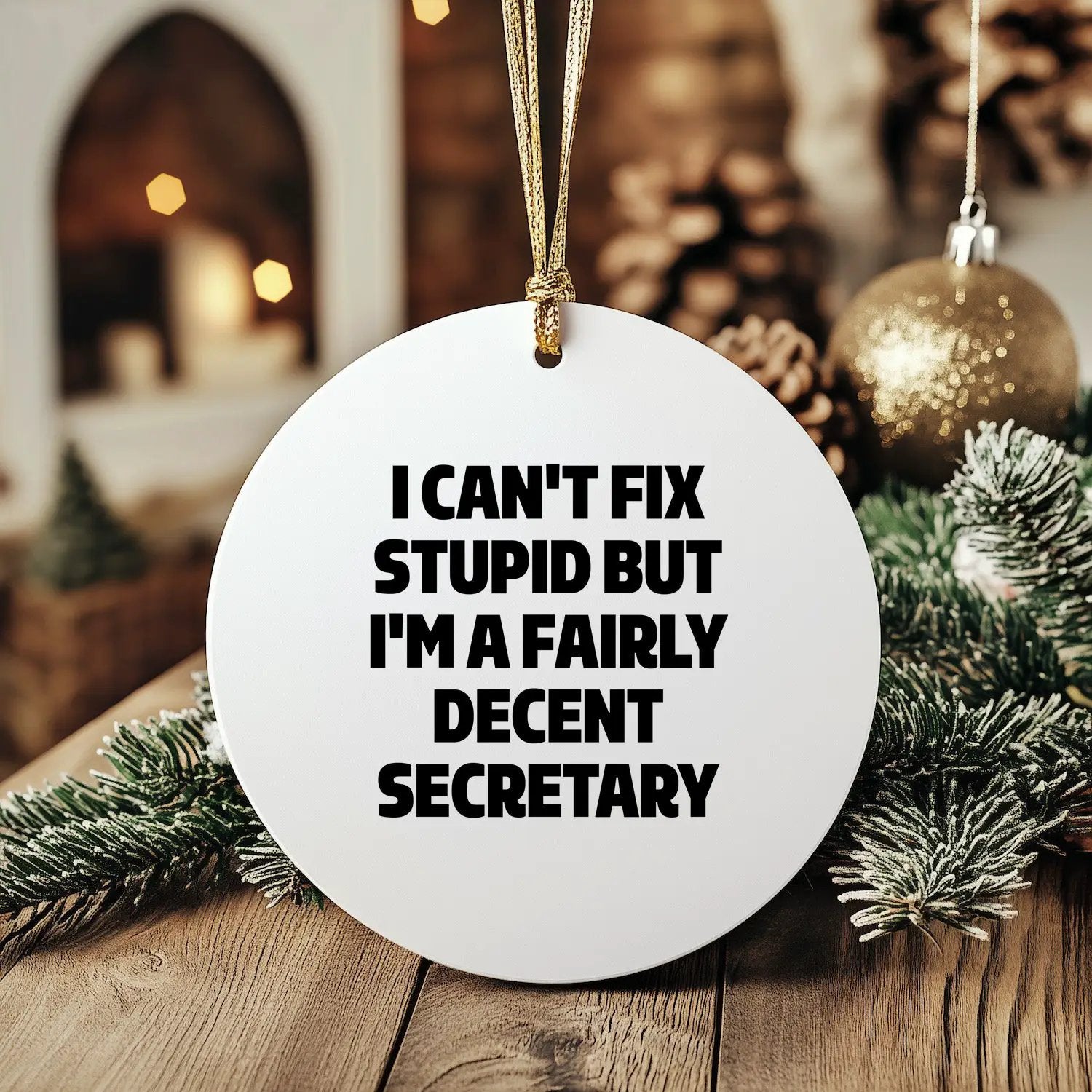 Secretary Ornament I Can't Fix Stupid But Decent Gift - Mallard Moon