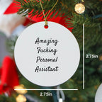 Funny Personal Assistant Circle Christmas Ornament - 'Amazing Personal Assistant' Birthday Appreciation Gift