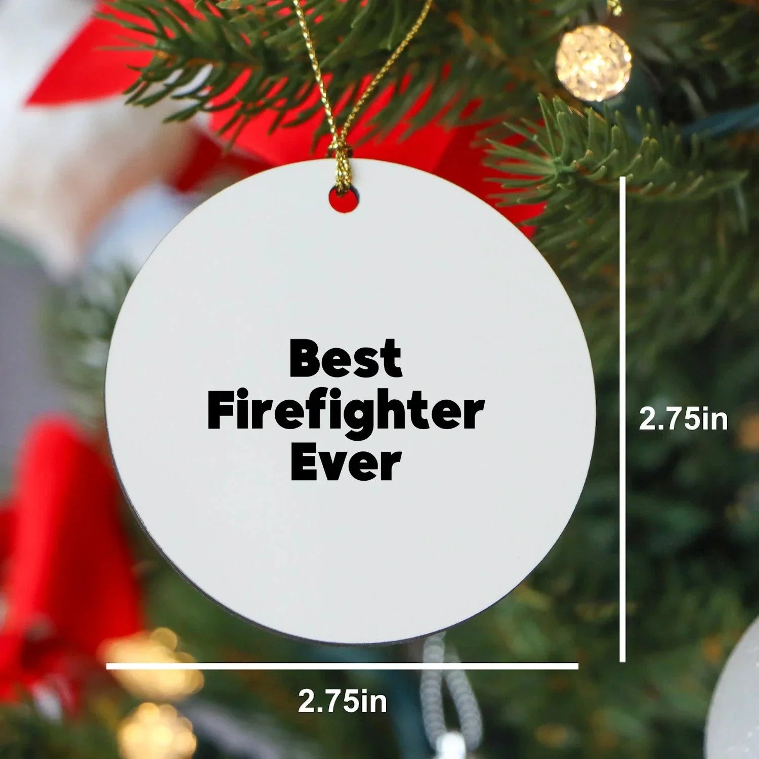 Funny Firefighter Circle Christmas Ornament Unique Decorations