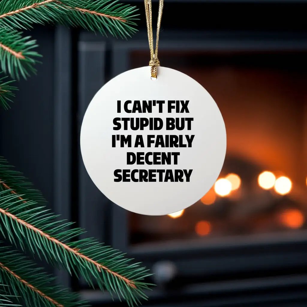 Secretary Ornament I Can't Fix Stupid But Decent Gift - Mallard Moon