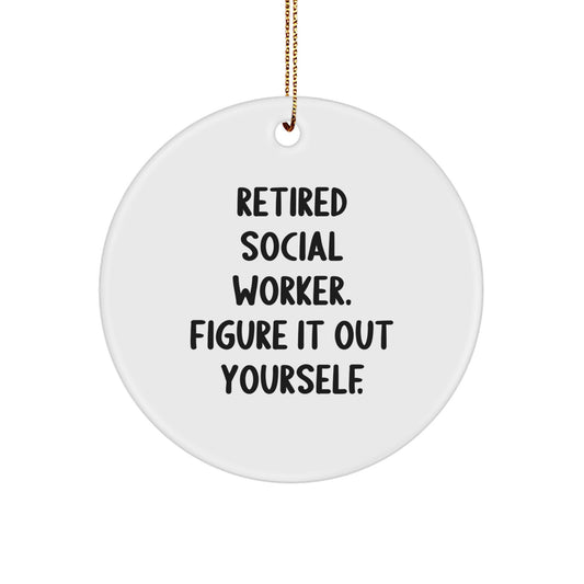 Funny Social Worker Circle Ornament Gifts from Friends and Family for Christmas Unique Holiday Decorations - Image 1