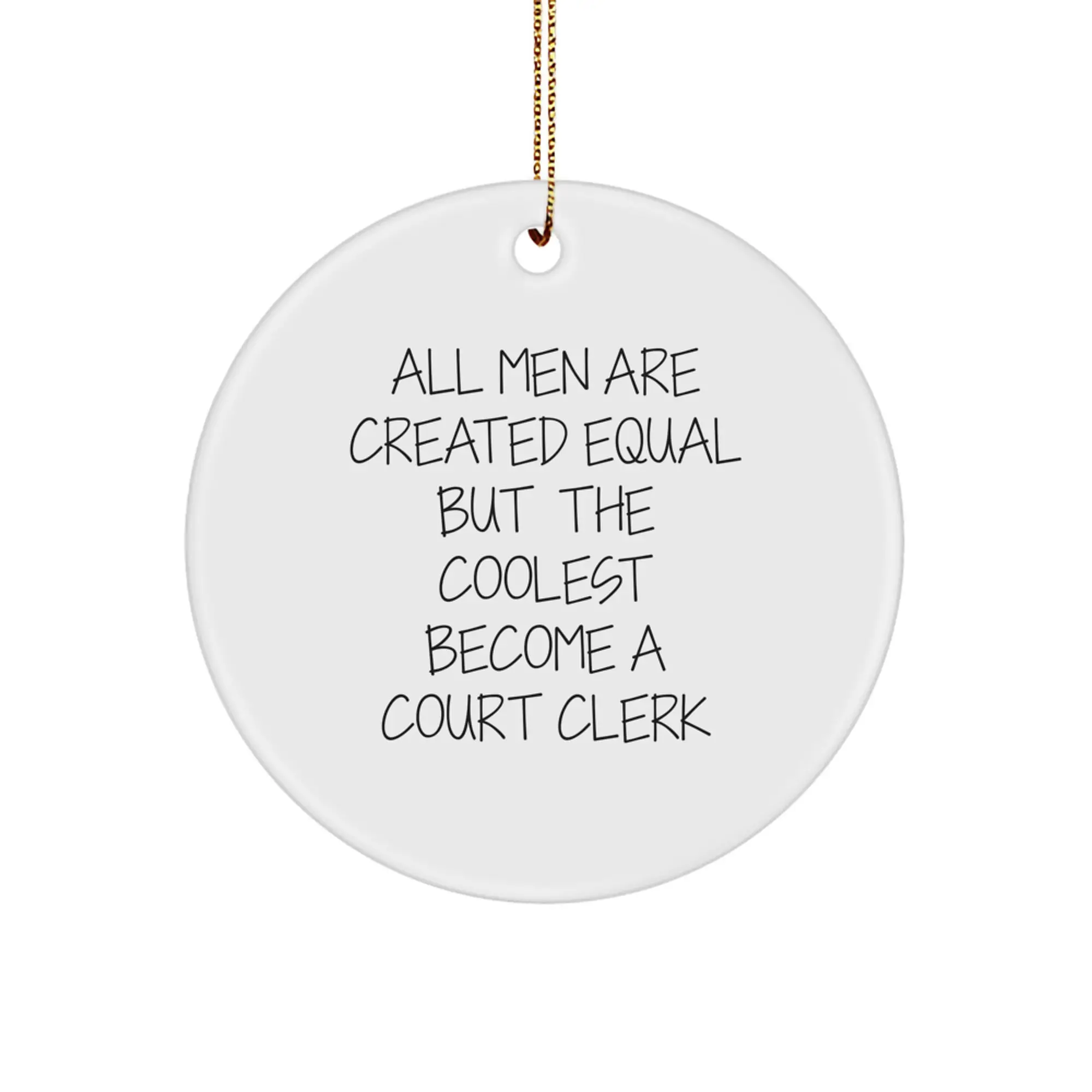 Witty Court Clerk Essential Christmas Ornament for Neighbors Gift - Image 1