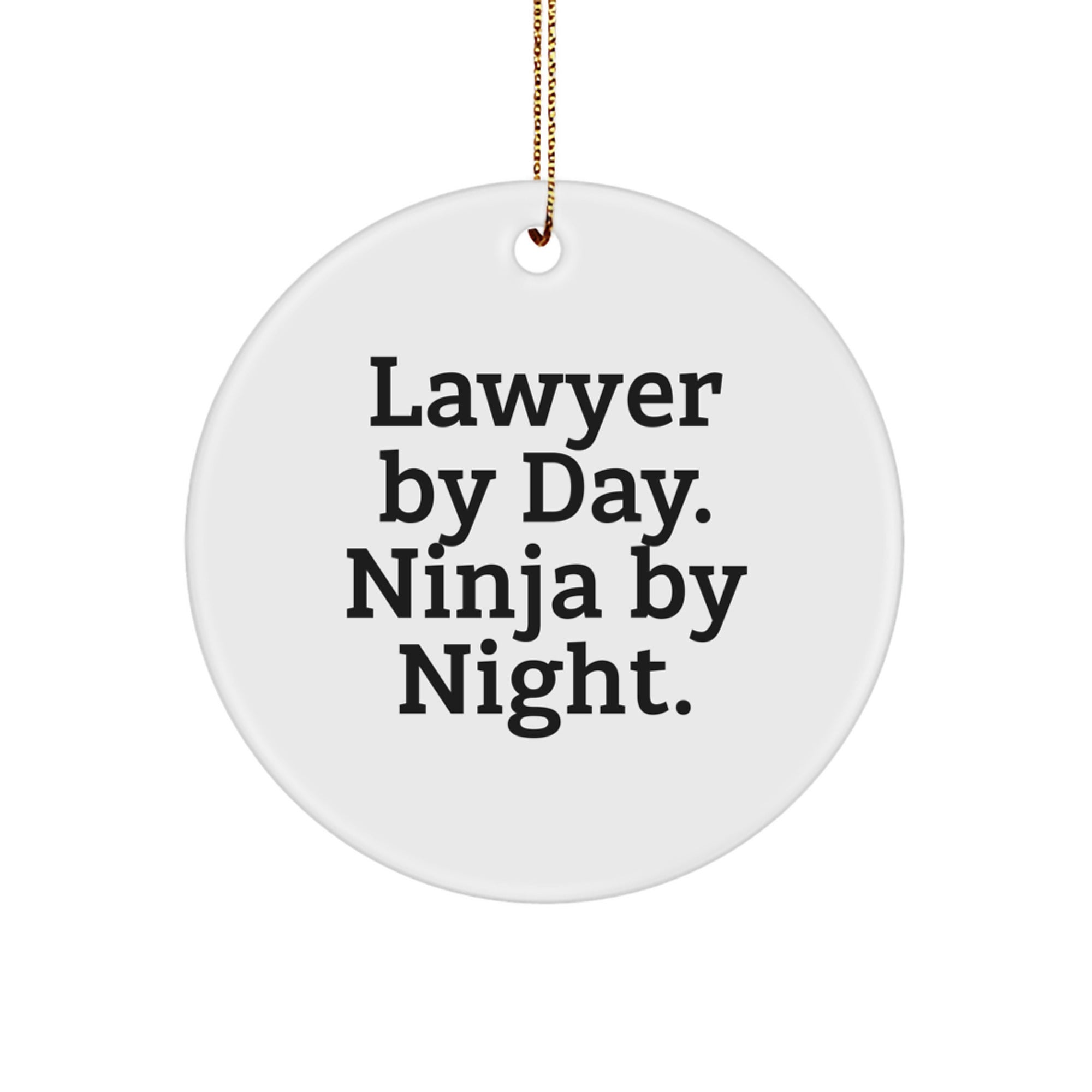 Funny Lawyer Gifts from Friends, Lawyer By Day. Ninja By Night. Christmas Unique Ornaments for Men, Women, Coworkers, Family - Image 1