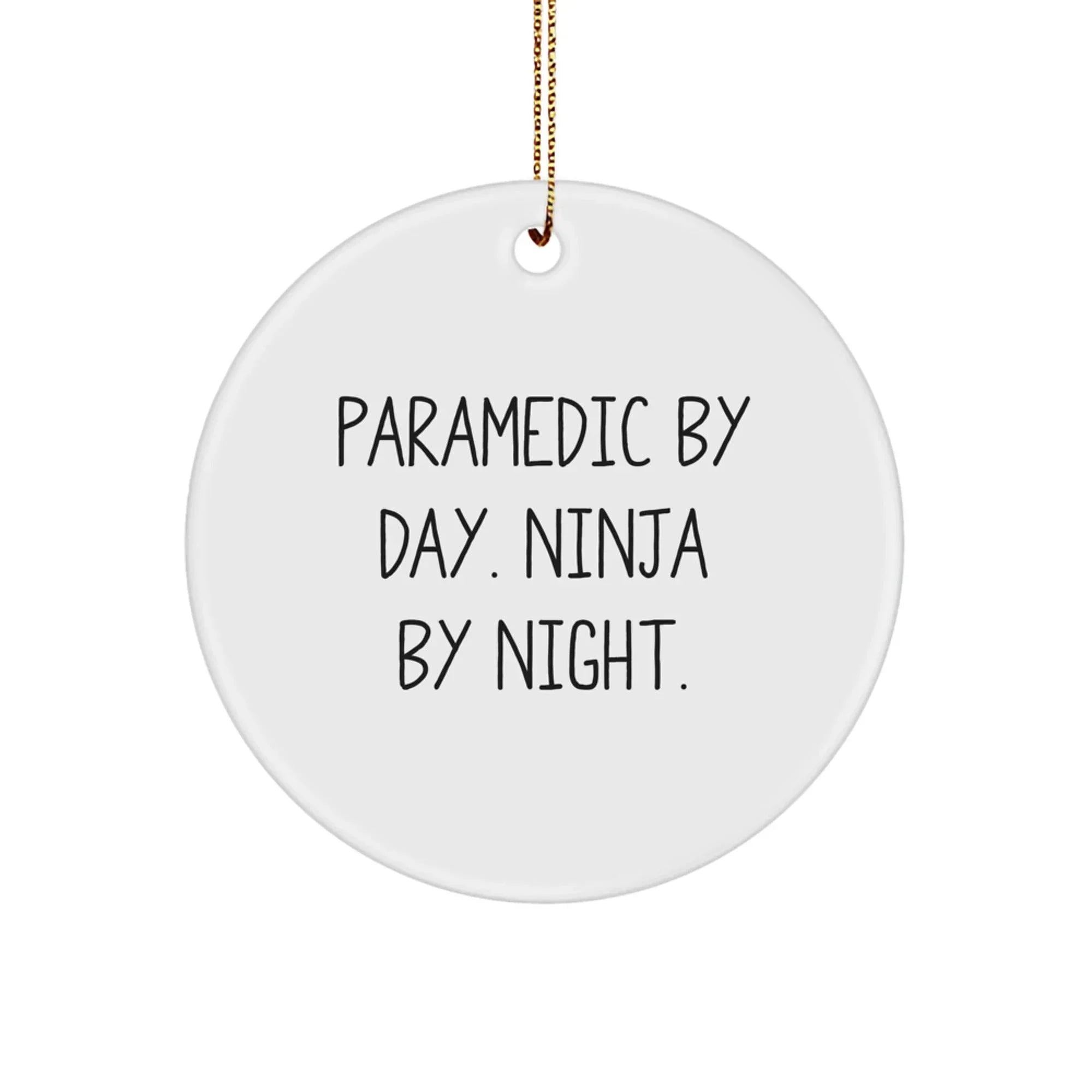 Funny Rescue Worker Gifts for Rescue Worker Men, Rescue Worker By Day Ninja By Night Circle Ornament, Christmas Unique Gifts from Friends, Family