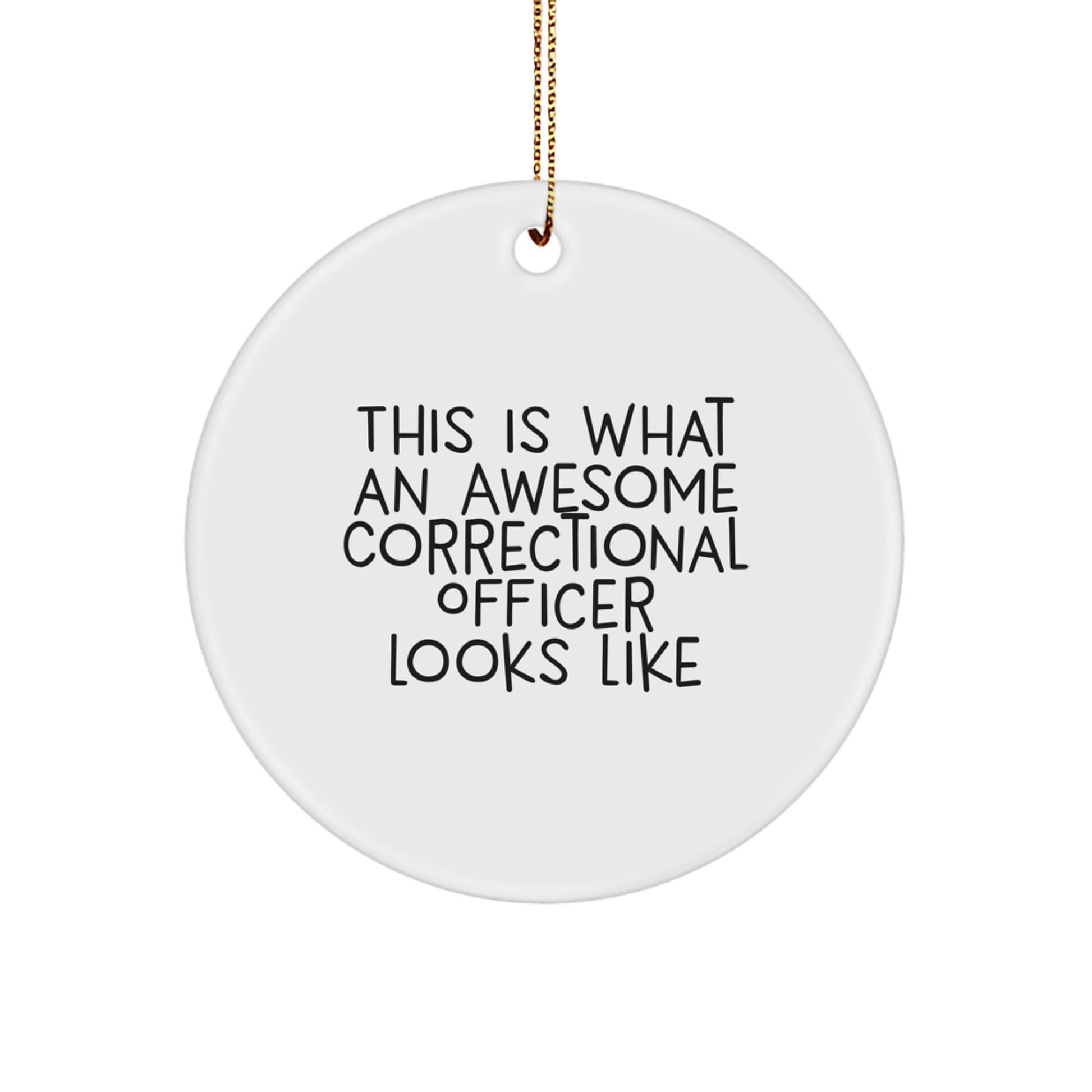 Funny Correctional Officer Gifts, Circle Ornament This Is What An Awesome Correctional Officer Looks Like, Christmas Unique Gifts for Correctional Officers from Men, Women, Friends - Image 1