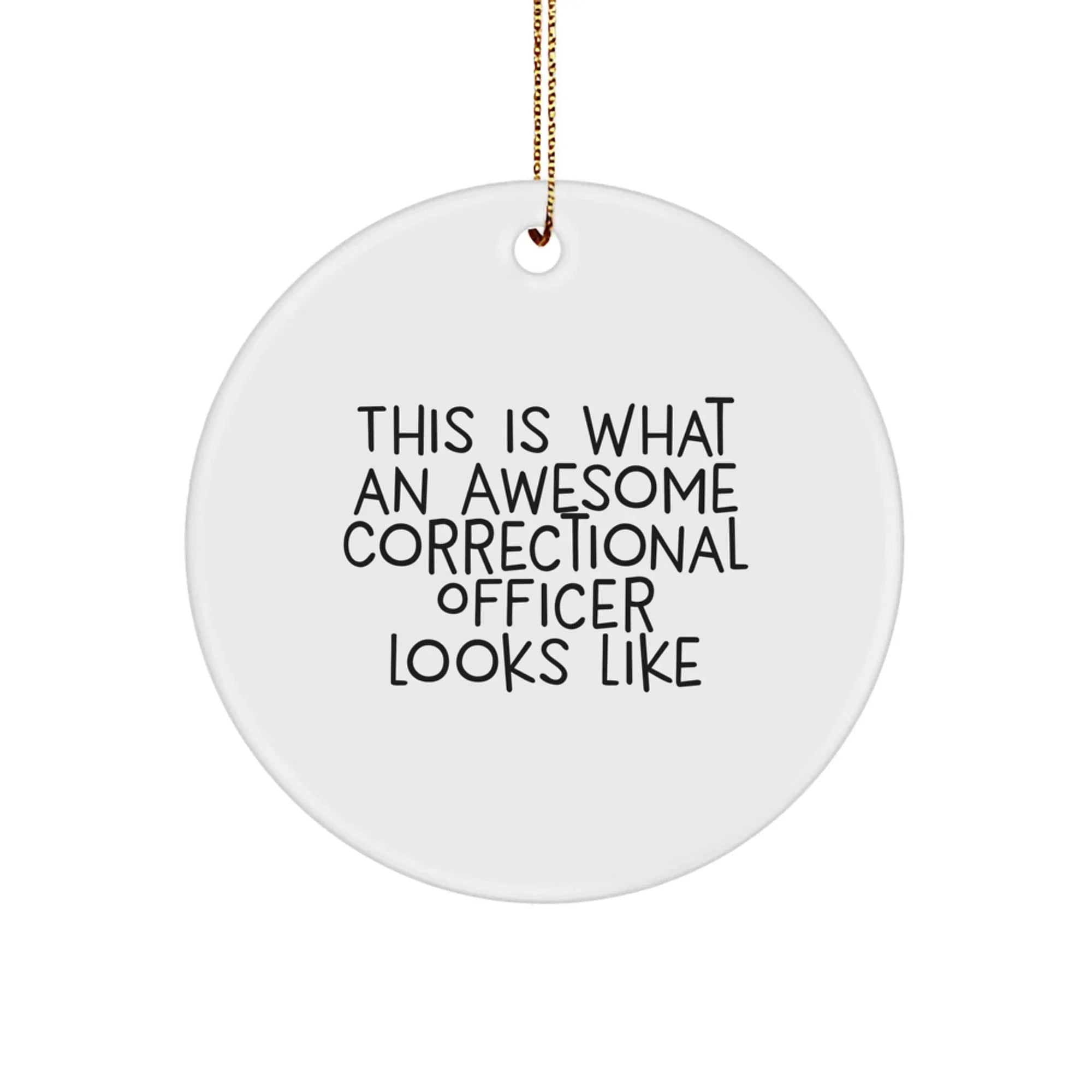 Funny Correctional Officer Gifts, Circle Ornament This Is What An Awesome Correctional Officer Looks Like, Christmas Unique Gifts for Correctional Officers from Men, Women, Friends