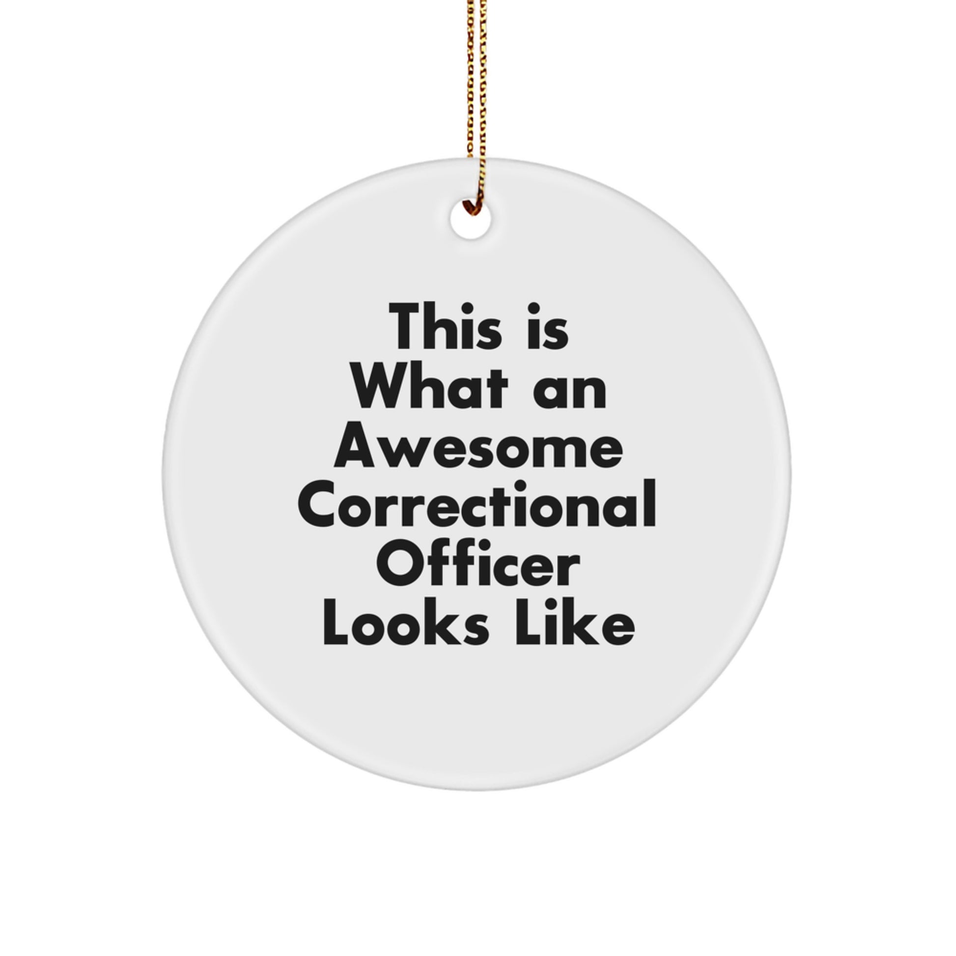 Funny Correctional Officer Gifts from Men for Christmas Unique Gifts - This Is 'What An Awesome Correctional Officer Looks Like' Circle Ornament - Image 1
