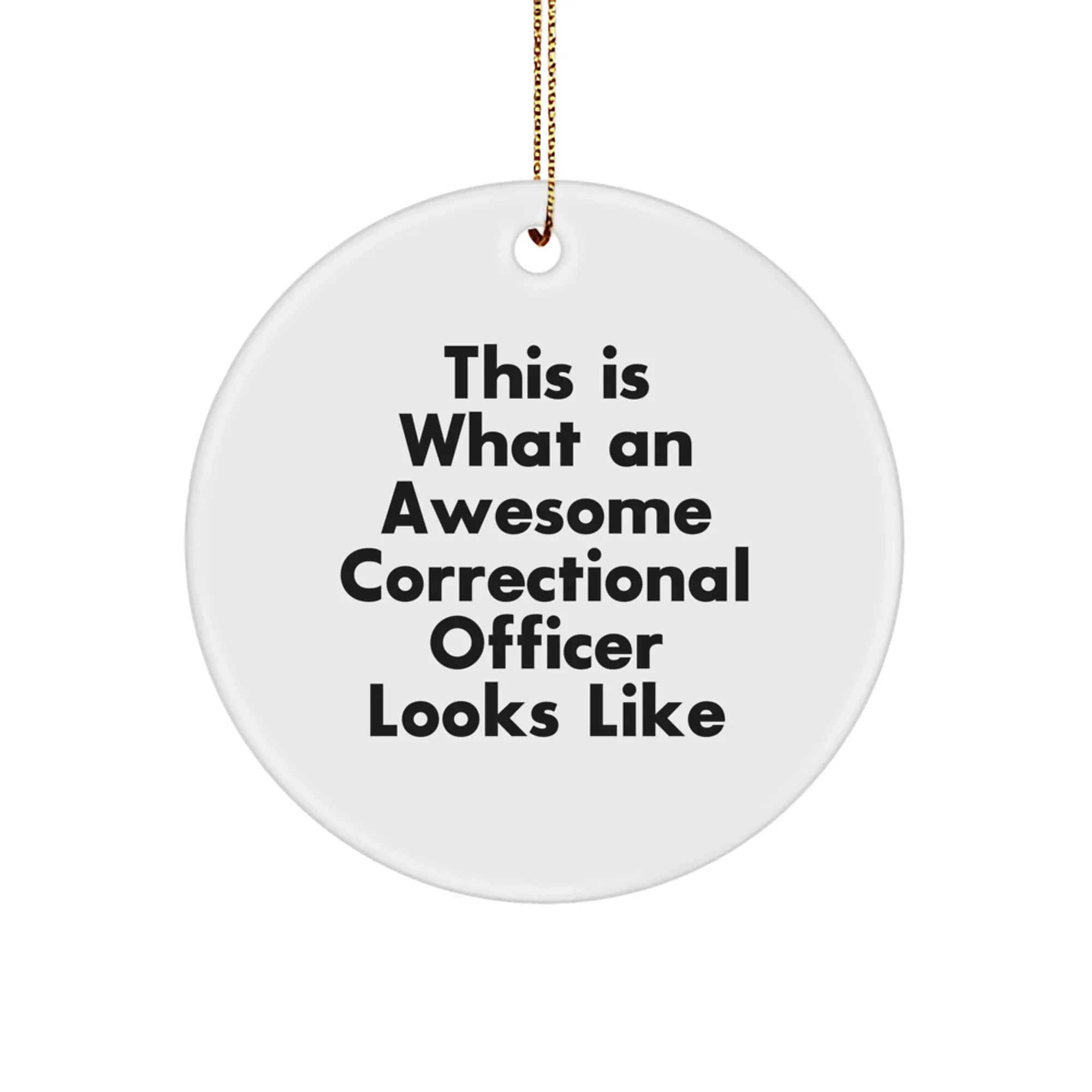 Funny Correctional Officer Gifts from Men for Christmas Unique Gifts - This Is 'What An Awesome Correctional Officer Looks Like' Circle Ornament