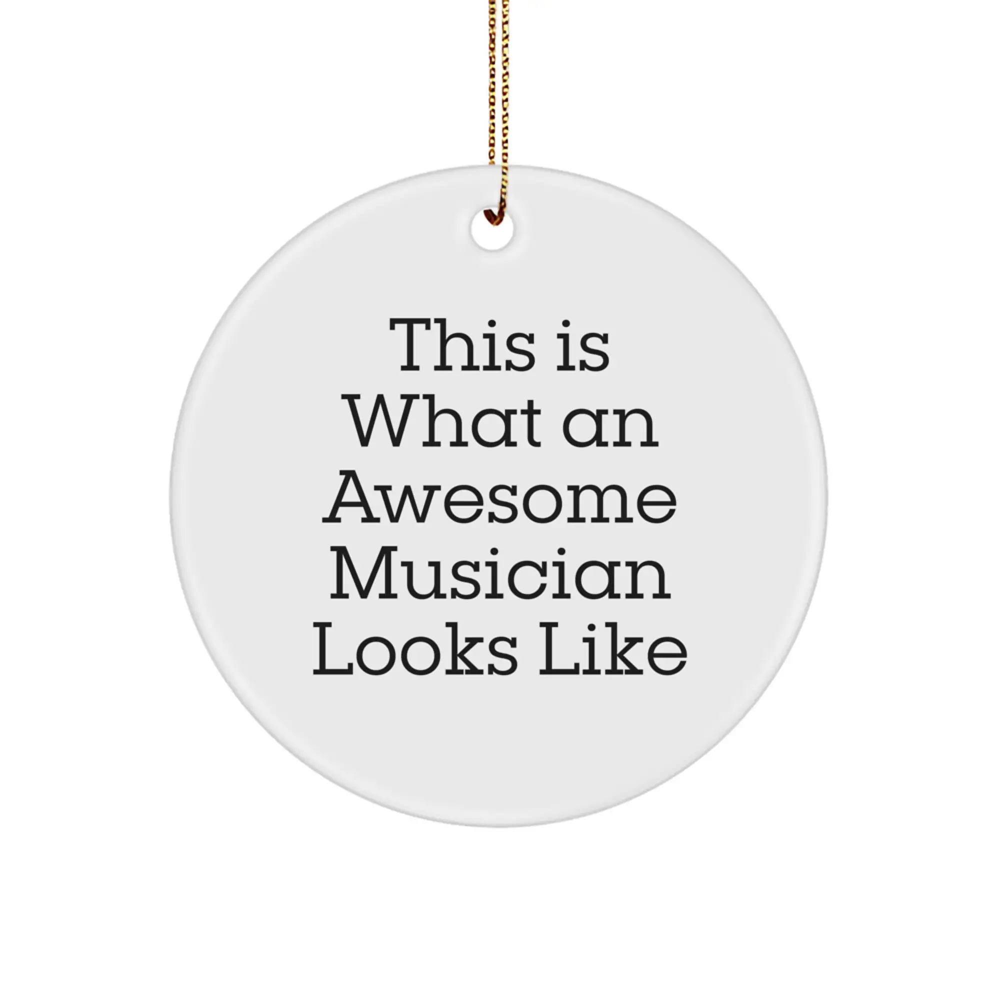 Funny Musician Gifts from Friends for Men Women Musician Christmas Unique Circle Ornament This Is What An Awesome Musician Looks Like - Image 1