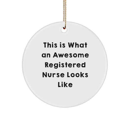 Funny Registered Nurse Gifts from Men - This Is What An Awesome Registered Nurse Looks Like Christmas Unique Ornaments for Friends Coworkers Family - Image 1