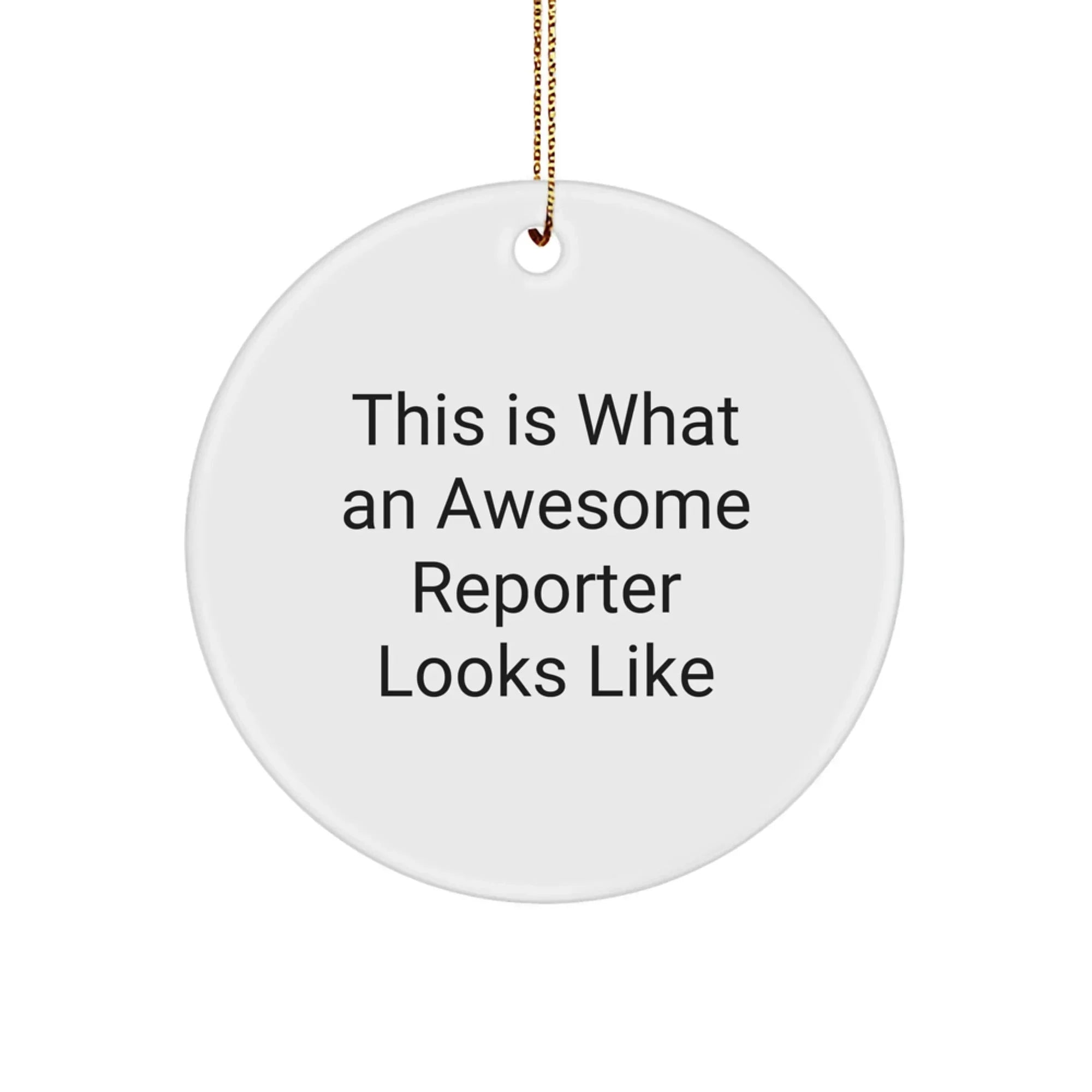 Funny Reporter Gifts from Friends, This Is What An Awesome Reporter Looks Like Circle Ornament, Christmas Unique Gifts for Reporter Men Women