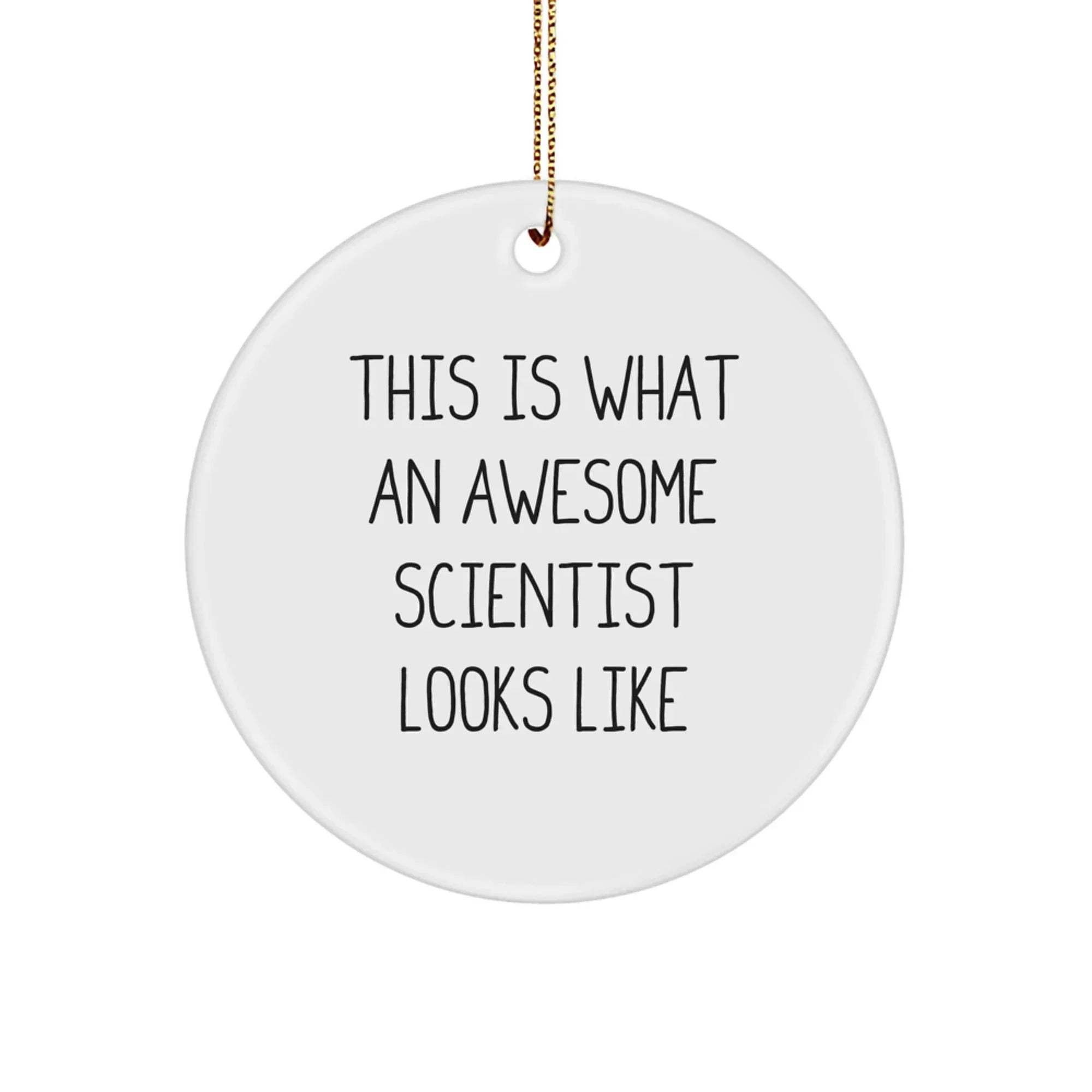 Funny Scientist Gifts for Men, This Is What An Awesome Scientist Looks Like Circle Ornament, Great Christmas Unique Gifts from Friends to Family