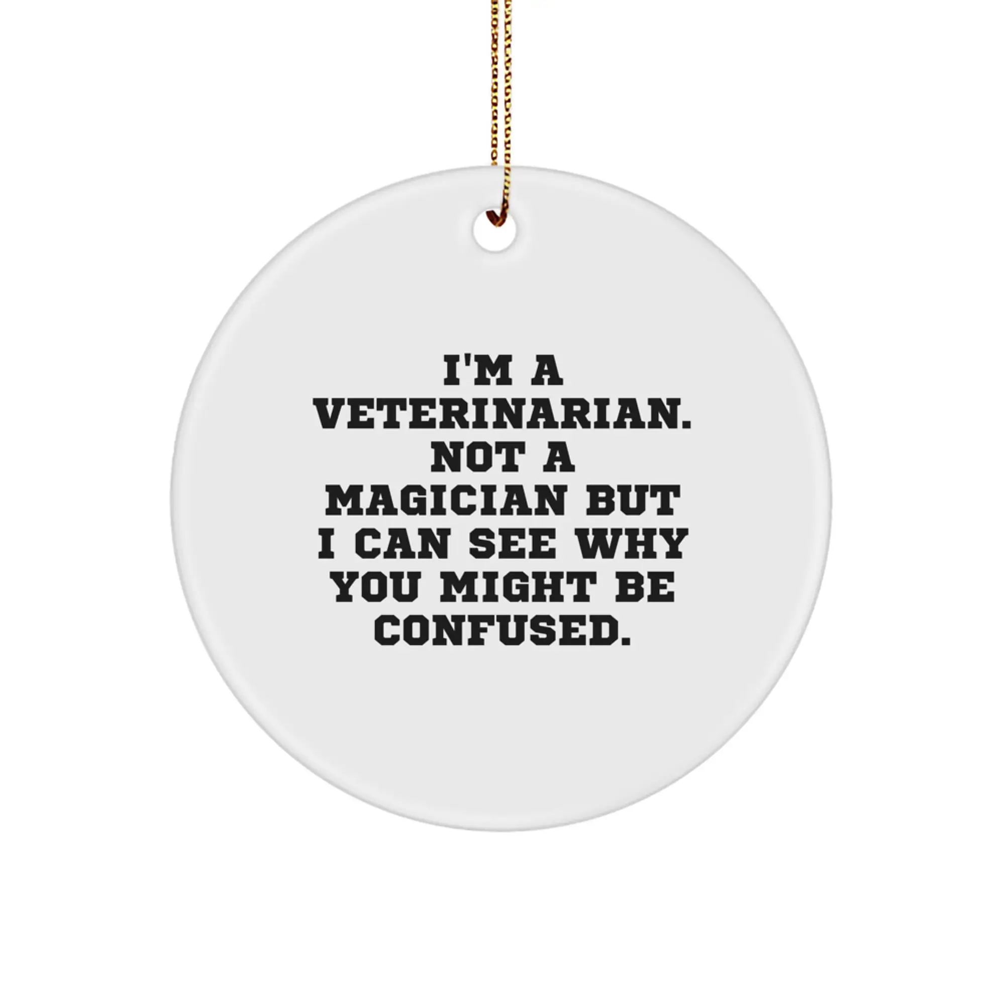Funny Veterinarian Christmas Circle Ornament Gifts from Friends and Family - Image 1