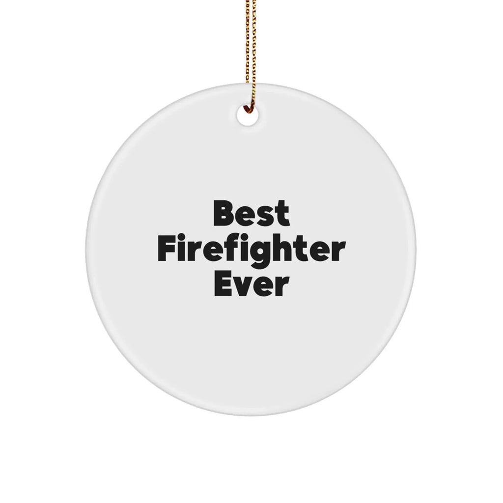 Funny Firefighter Circle Christmas Ornament Unique Decorations