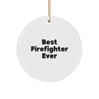 Funny Firefighter Circle Christmas Ornament Unique Decorations