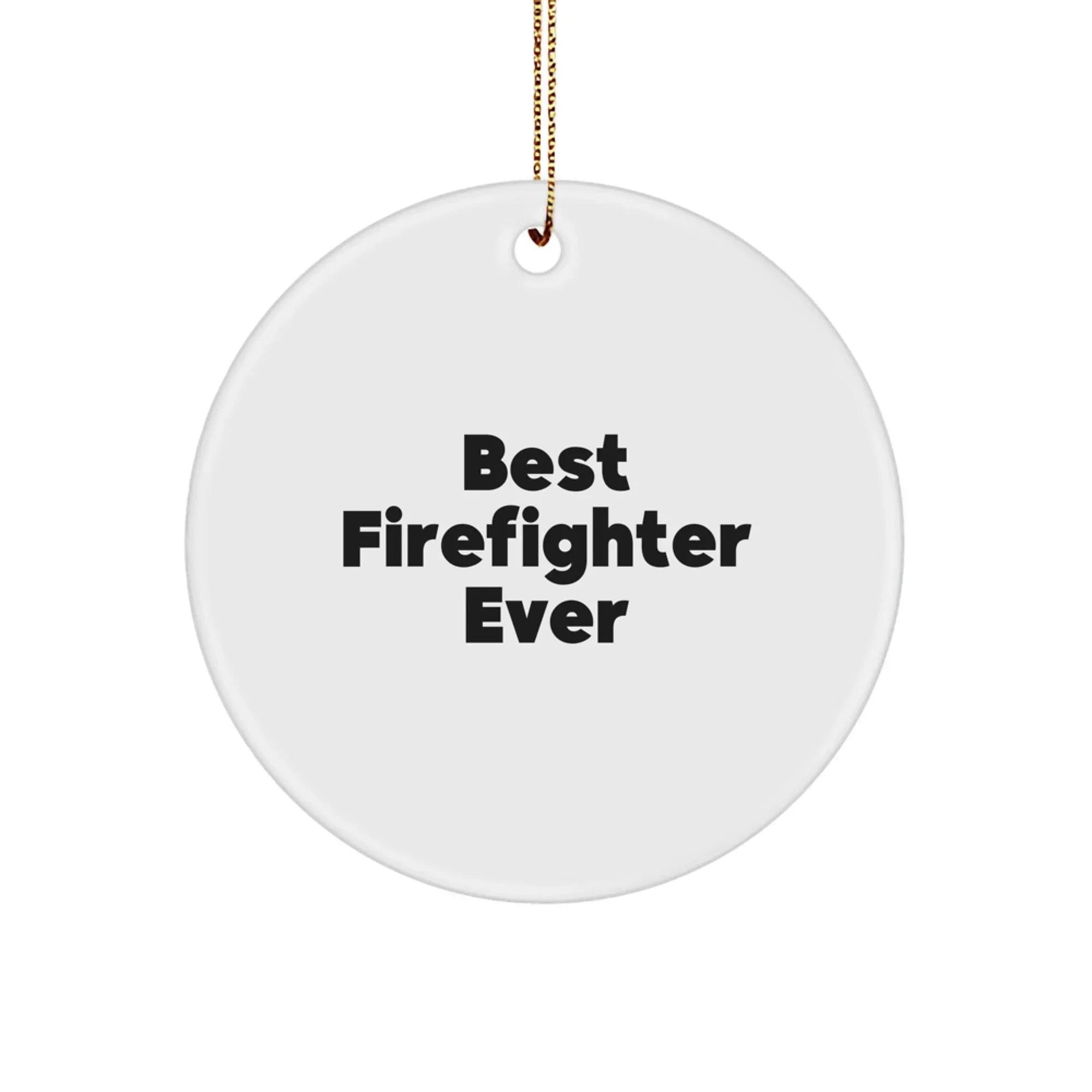 Funny Firefighter Circle Christmas Ornament Unique Decorations