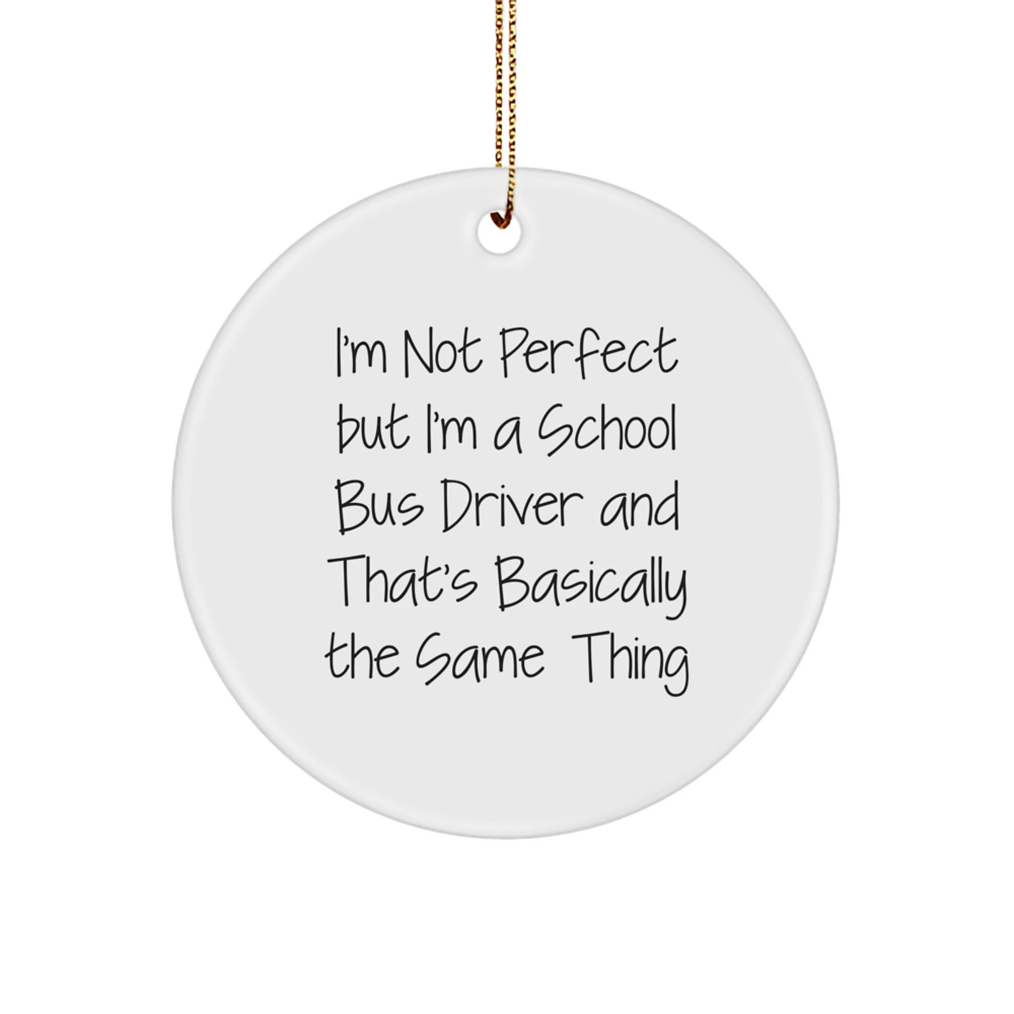 Funny School Bus Driver Christmas Circle Ornament Gifts from Friends for Men