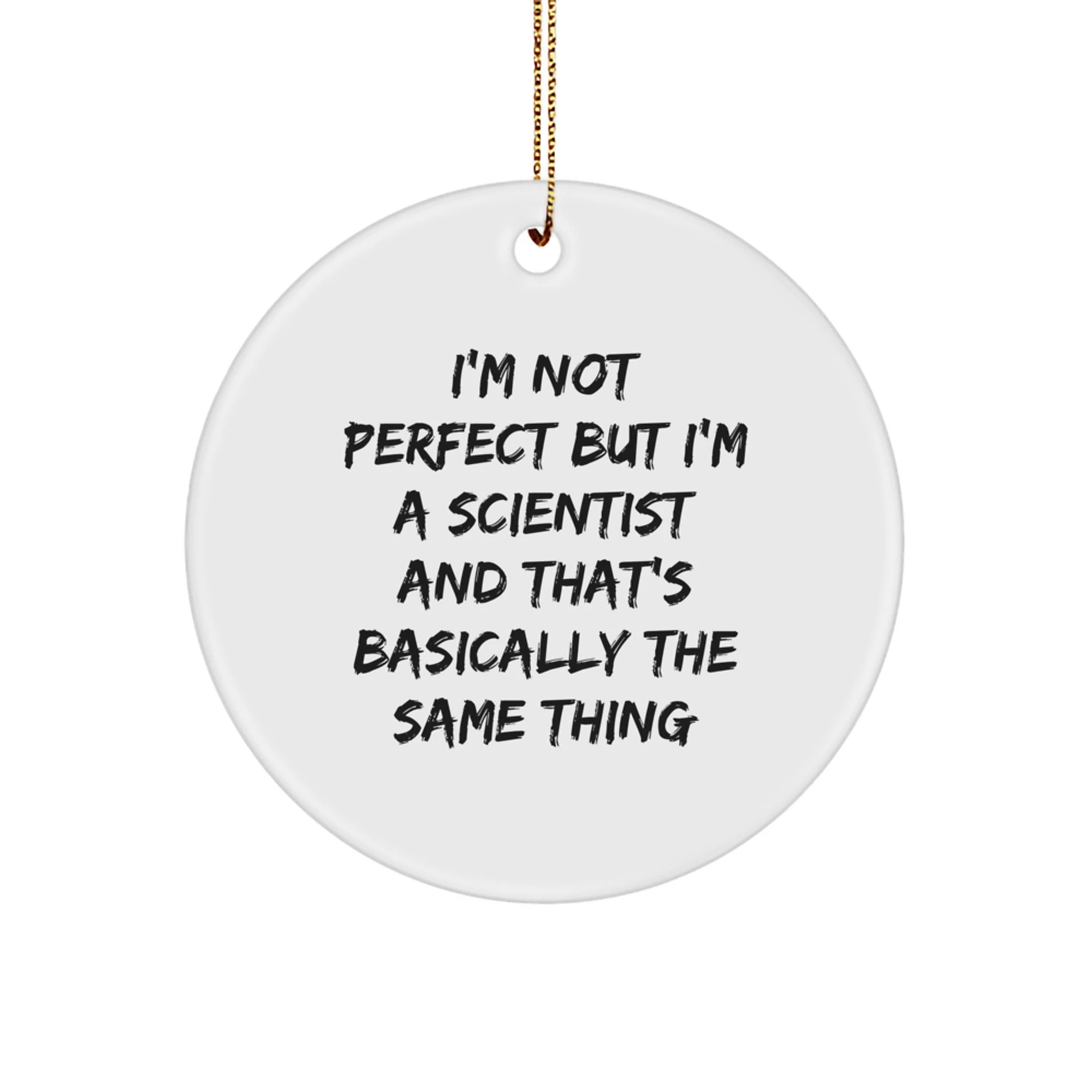 Funny Scientist Gifts from Friends for Men - Christmas Unique Ornaments Circle Shaped Scientist Lover Gift