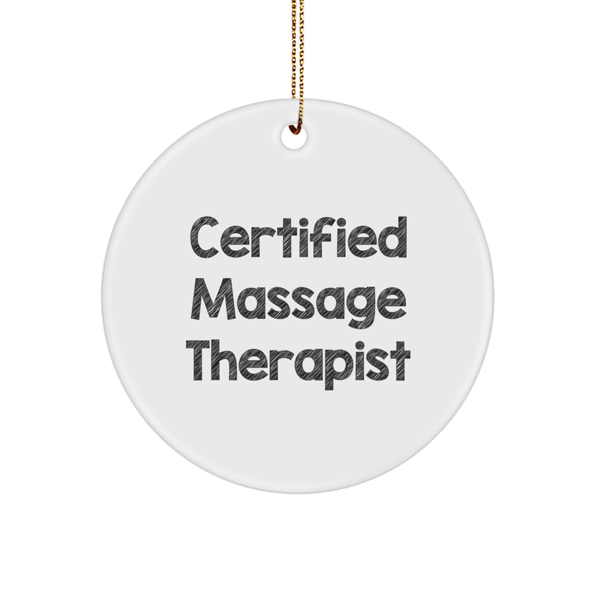 Funny Massage Therapist Gifts from Friends, Certified Massage Therapist Christmas Unique Circle Ornament, Gifts for Massage Therapist Men Women
