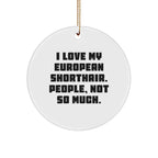 I Love My European Shorthair Cat Gifts from Friends for Christmas Unique Circle Ornaments