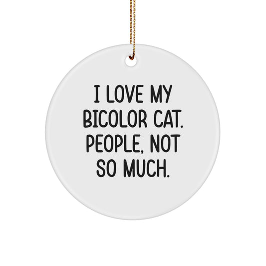 Bicolor Cat Lover Gifts - Funny Quote Circle Ornament from Friends for Christmas - Image 1