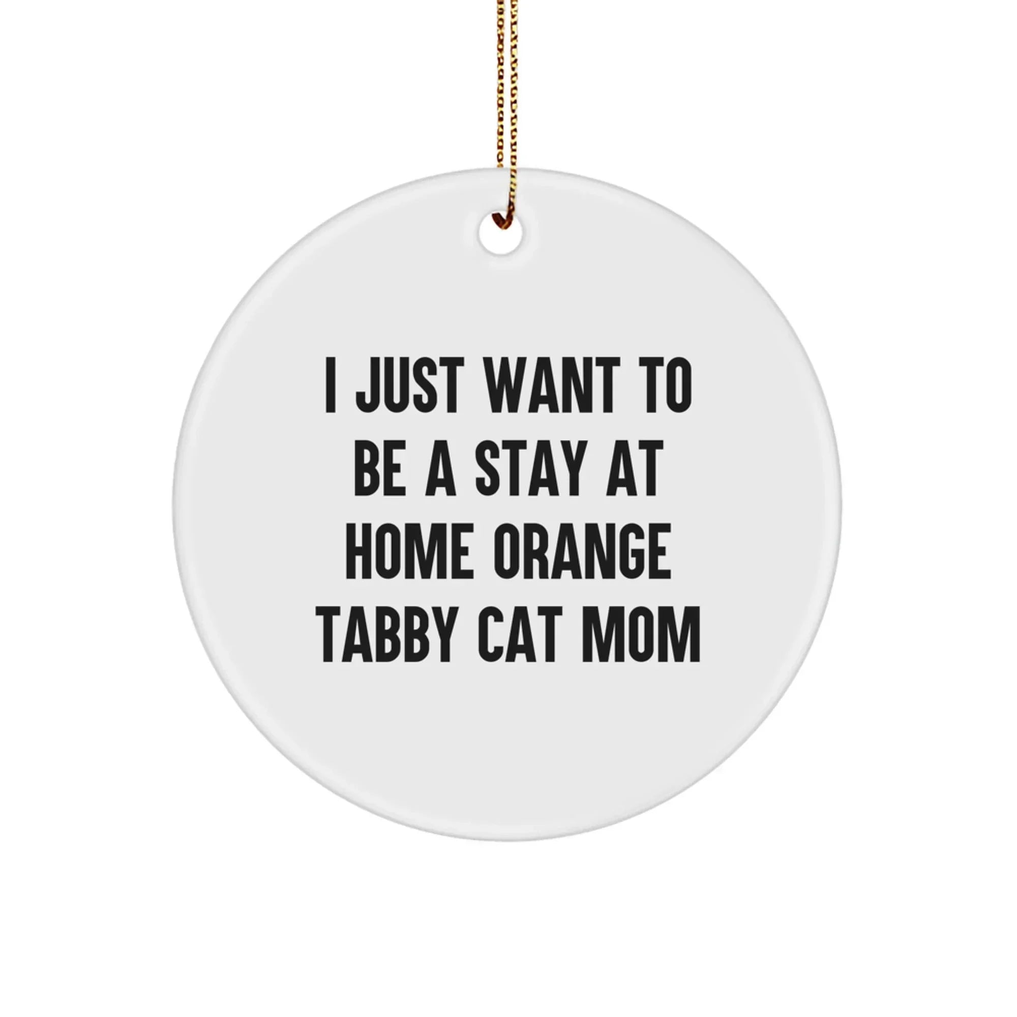 Funny Orange Tabby Cat Christmas Circle Ornaments Gifts from Mom for Orange Tabby Cat Lovers
