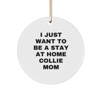 Collie Dog Lovers Christmas Ornament - I Just Want To Be A Stay At Home Collie Mom, Unique Gifts